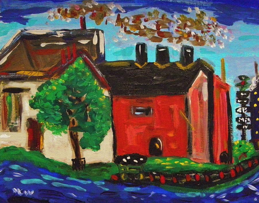Steel Mills Built Near Deep Water Painting by Mary Carol Williams ...