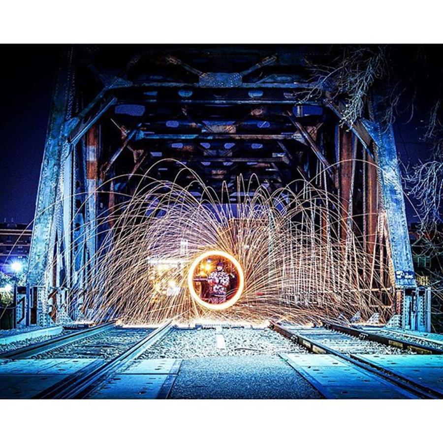Bridge Photograph - Steel Wool Long Exposure Minneapolis by Jeff Schad
