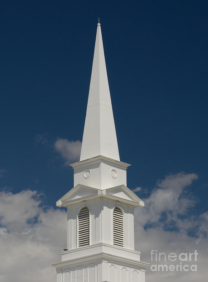 Steeple Photograph - Steeple and clouds by Merrimon Crawford Steeple Photograph - Steeple and clouds by Merrimon Crawford
