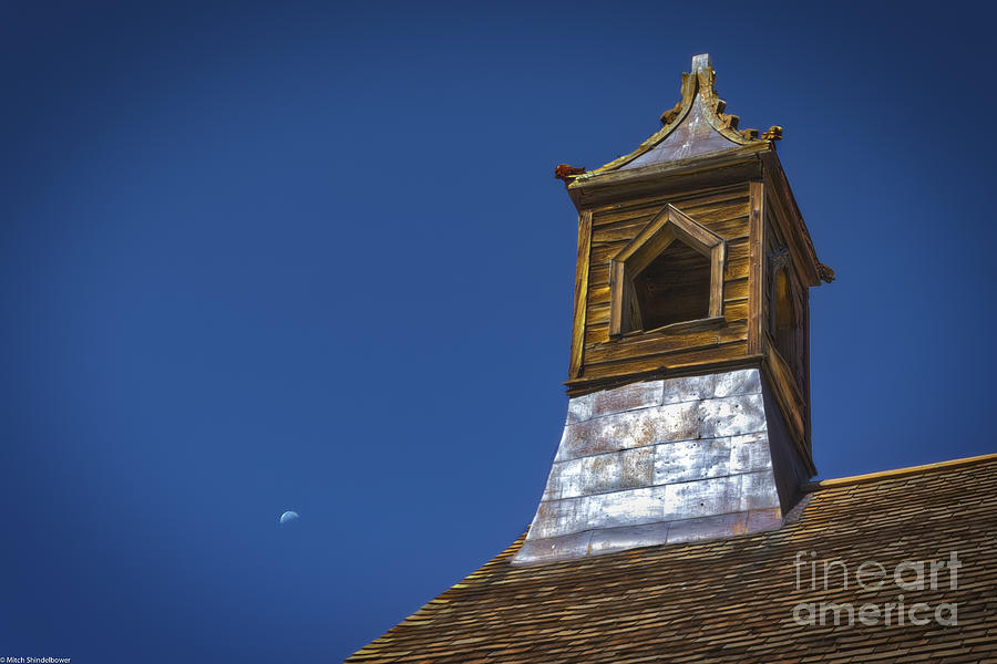 Steeple And Moon Photograph by Mitch Shindelbower