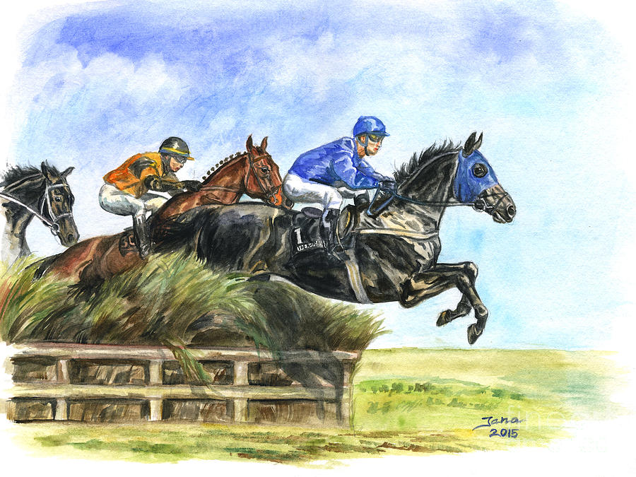 Steeple Chase Painting by Jana Goode