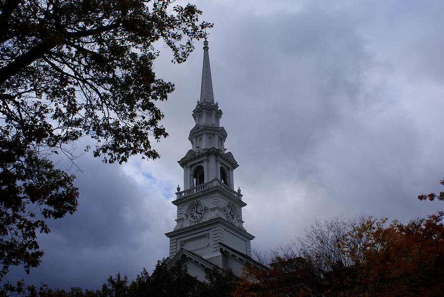 Steeple in Fall Photograph by Lois Lepisto