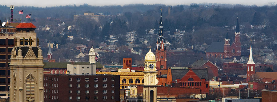 Steeples of Dubuque Photograph by Jane Melgaard