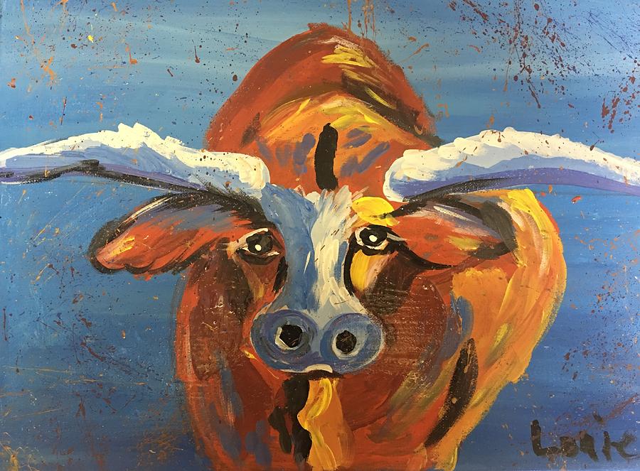 Bull Painting - Steer Clear by Louie M