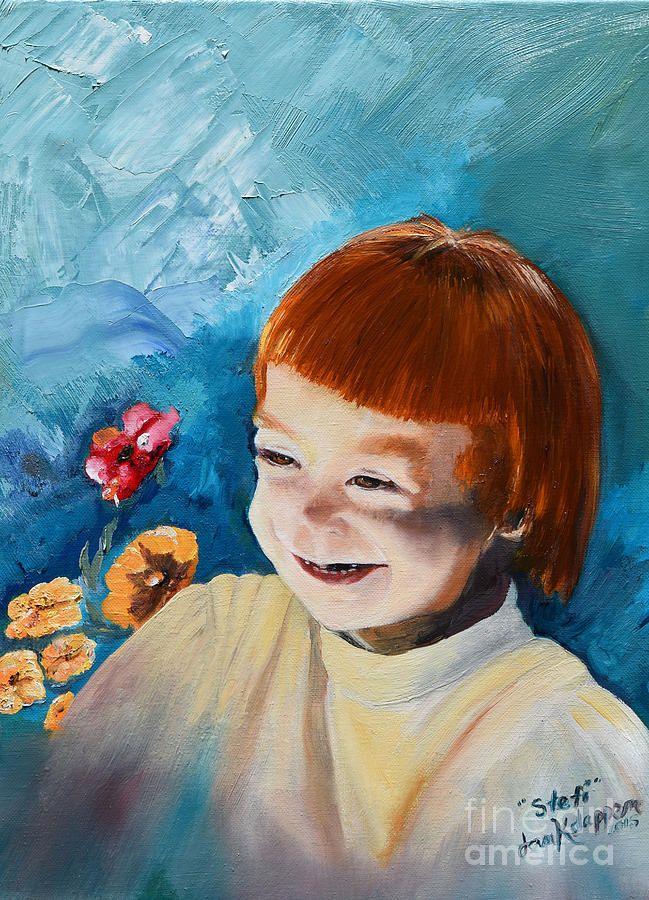 Stefi- My Trip to Holland - Red Headed Angel Painting by Jan Dappen