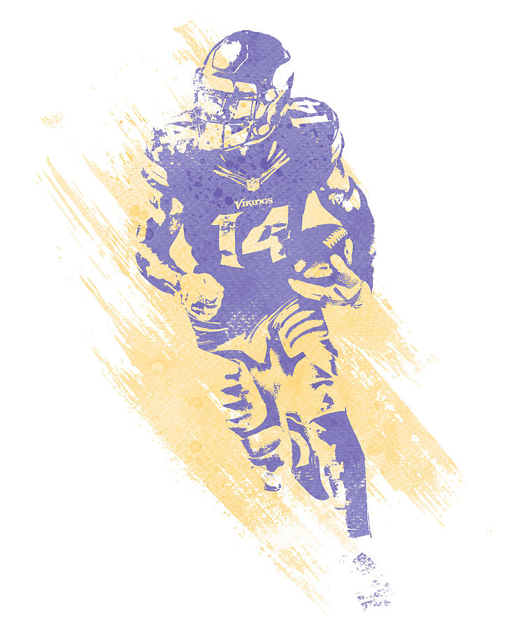 Stefon Diggs MINNESOTA VIKINGS WATER COLOR ART 1 Mixed Media by Joe ...