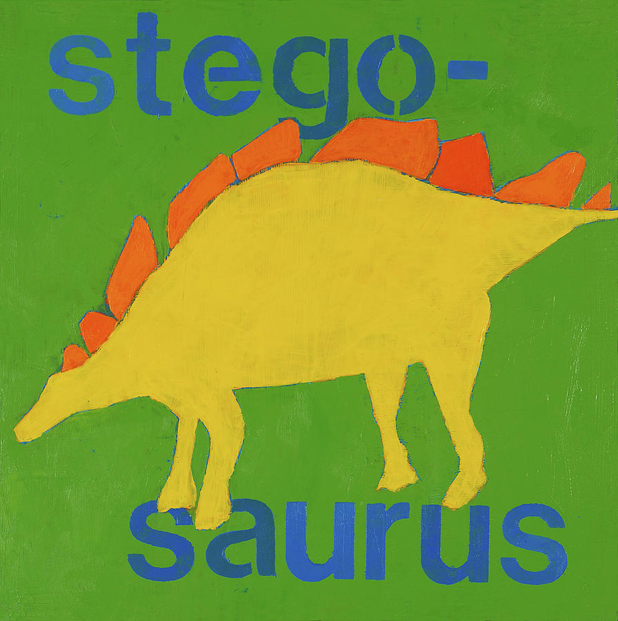 Dinosaur Painting - Stegosaurus by Laurie Breen