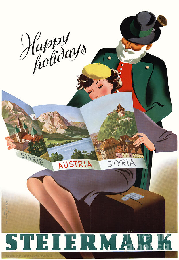 Vintage Painting - Steiermark Styria Vintage Travel Poster by Vintage Treasure