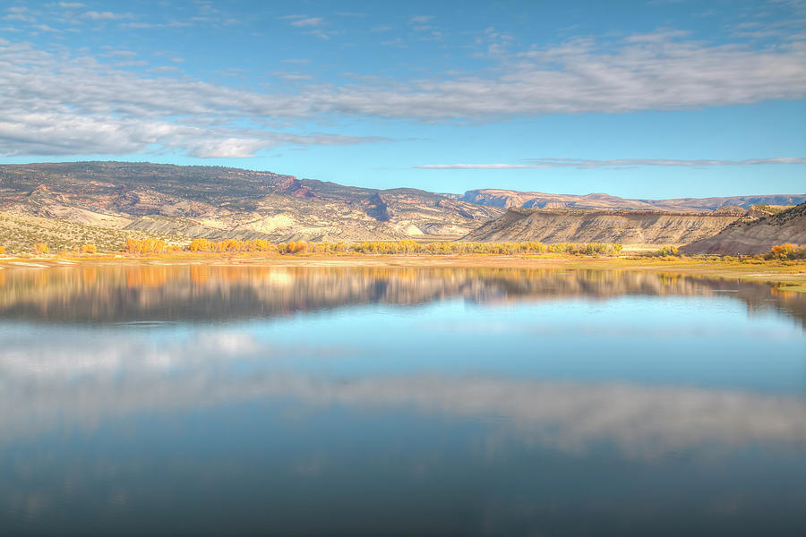 Fall Photograph - Steinaker Reservoir Reflections by Kristina Rinell