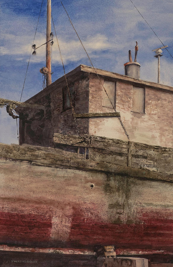 Boat Painting - Steinbecks Boat by Jimmy Magouirk
