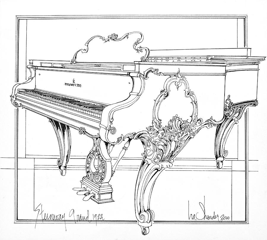 Steinway Grand Piano 1922 Drawing by Ira Shander