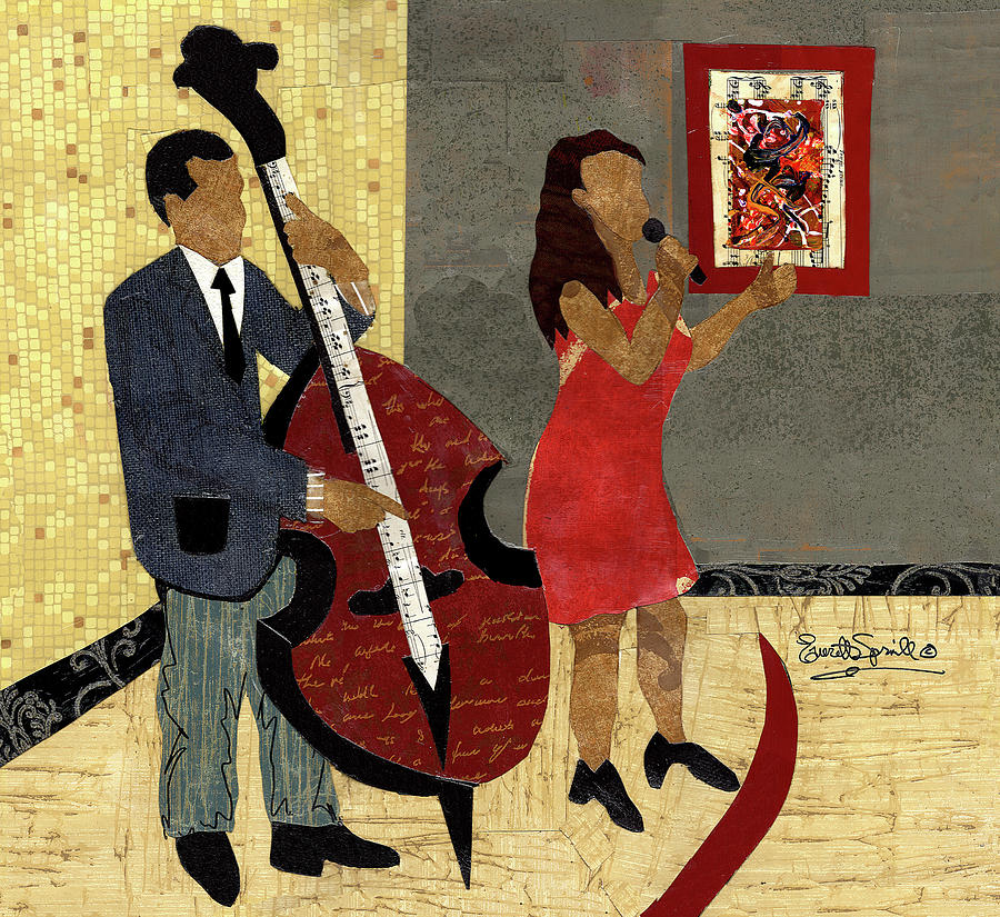 Steinway Jazz Duo Mixed Media by Everett Spruill