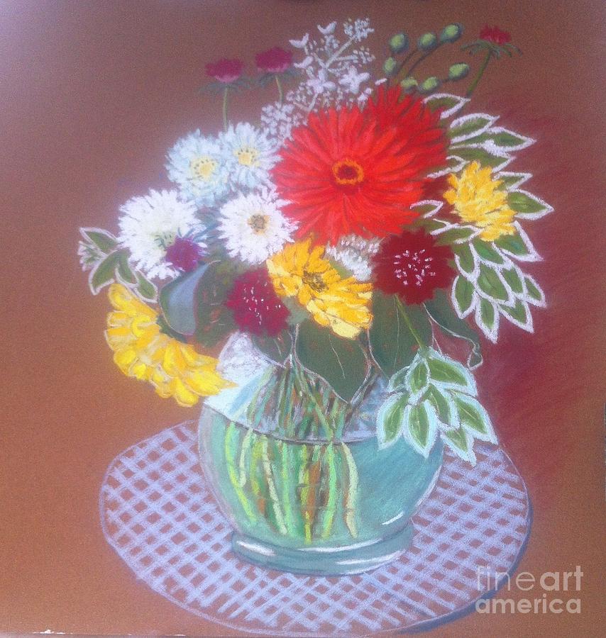Stellas Flowers Pastel by Rae  Smith