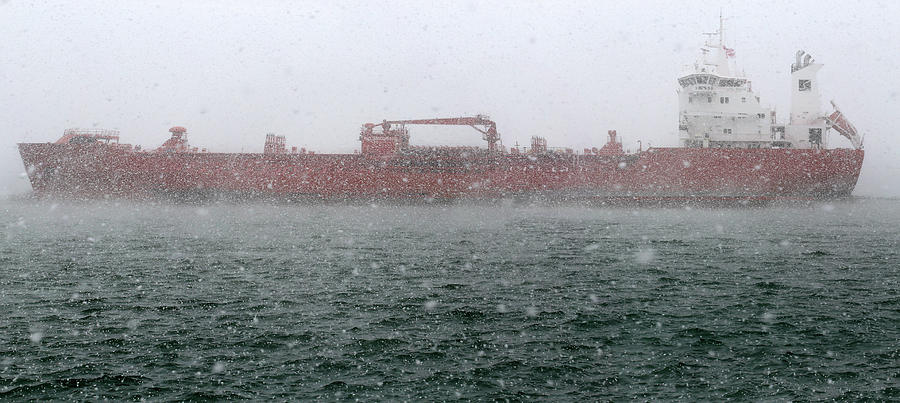 Sten Baltic in Snowstorm Panorama Photograph by Mary Bedy