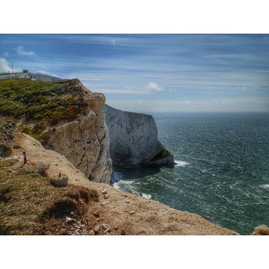 Landscape Photograph - Step Back From The Edge. Isle Of Wight by Marc Carey