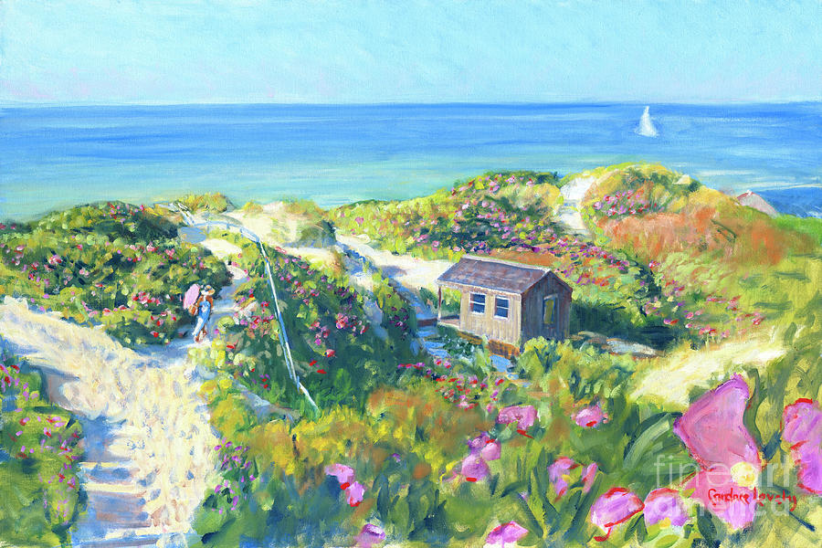 Steps Beach in Bloom Painting by Candace Lovely