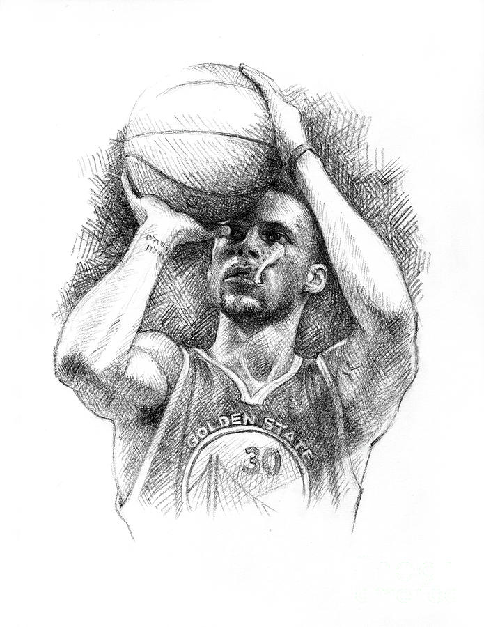 Steph Curry Drawing by Jason Reisig