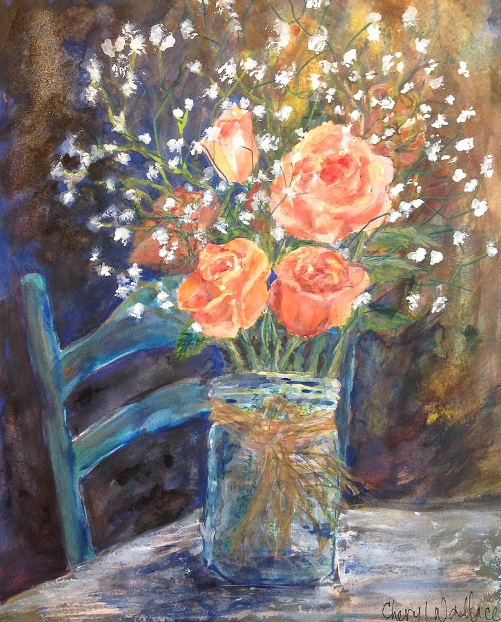 Stephanies Roses Painting by Cheryl Wallace