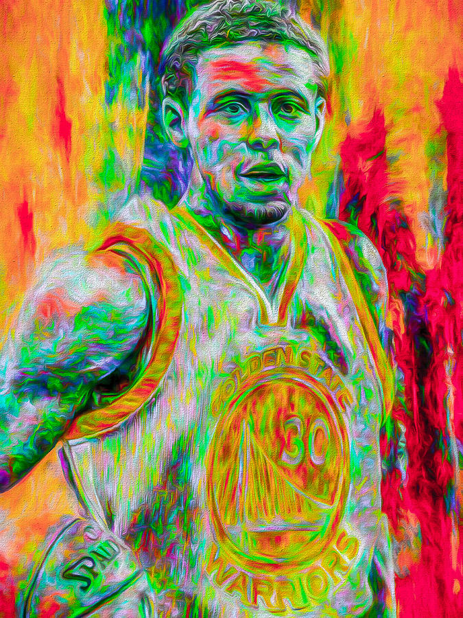 Stephen Curry Golden State Warriors Digital Painting Photograph by David Haskett II