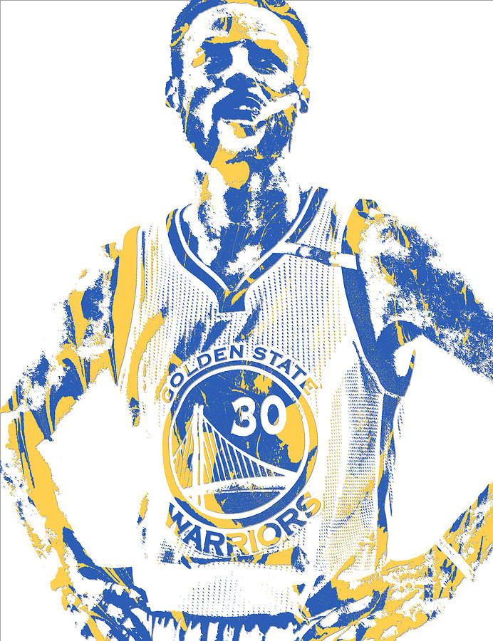 Stephen Curry Golden State Warriors Pixel Art 30 Adult Pull-Over