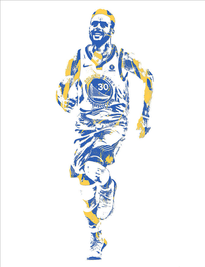 Stephen Curry Golden State Warriors Watercolor Strokes Pixel Art 20 Shower  Curtain