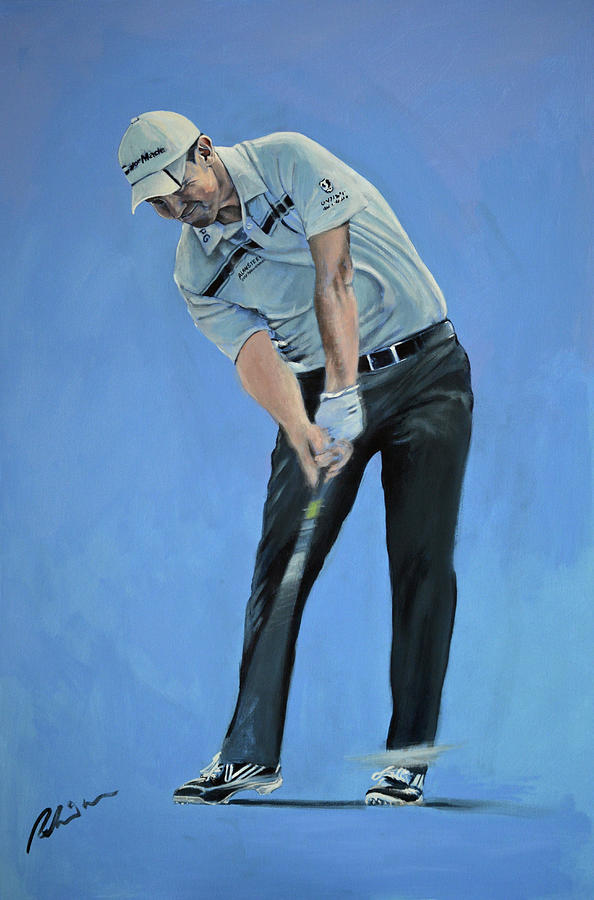 Stephen Gallacher Golfer Painting by Mark Robinson - Fine Art America