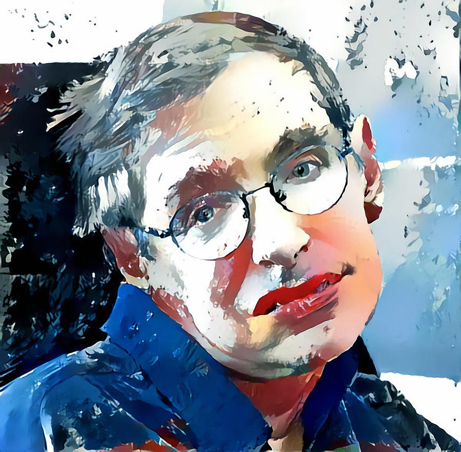 Stephen Hawking tribute portrait 2 Digital Art by Yury Malkov | Fine