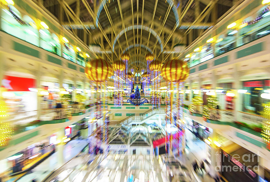Sunset Photograph - Stephens Green Shopping Centre Abstract Speed by Alex Art