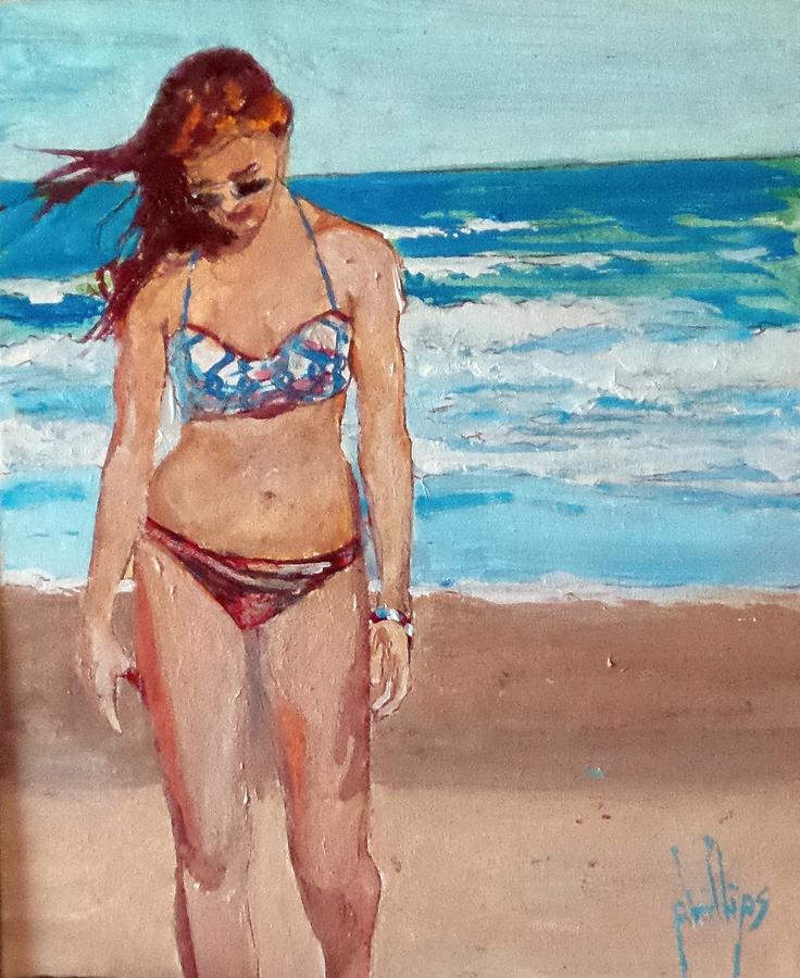 Beach Painting - Stephie on the Beach by Jim Phillips
