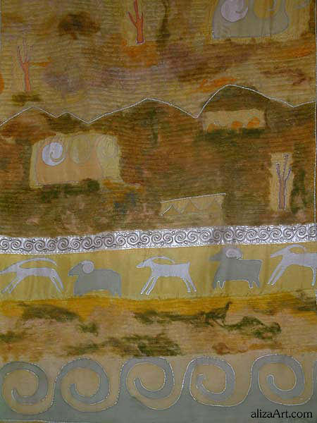 Landscape Tapestry - Textile - Steppe by Aliza Souleyeva-Alexander