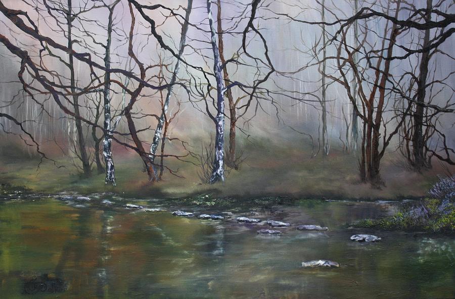 Stepping Stones on Cannock Chase Painting by Jean Walker