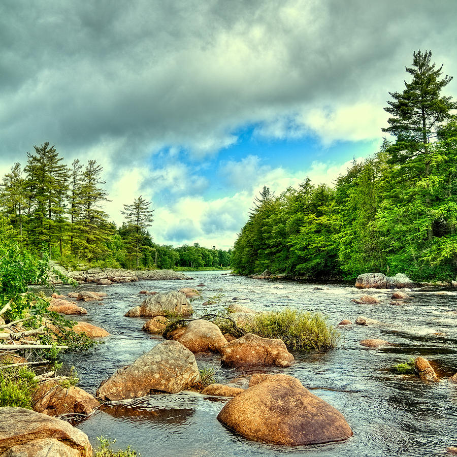 Adirondack Photograph - Stepping Stones on the Moose River by David Patterson