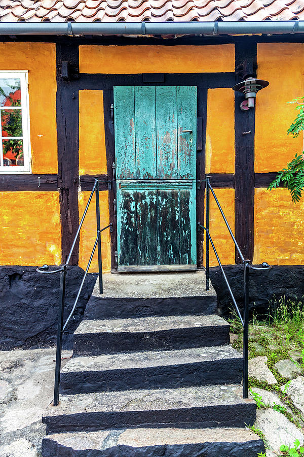 Steps and an Old Door in Gudhjem Photograph by W Chris Fooshee