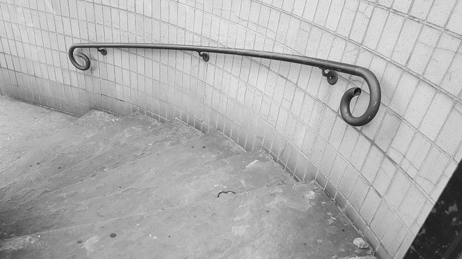 Steps And Rail Nyc B W 1 Photograph by Rob Hans