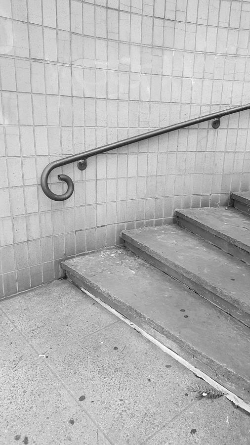 Steps And Rail Nyc B W Photograph by Rob Hans