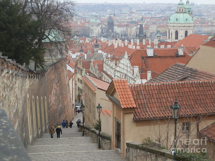 Steps down from Prague Castle Photograph by Margaret Brooks