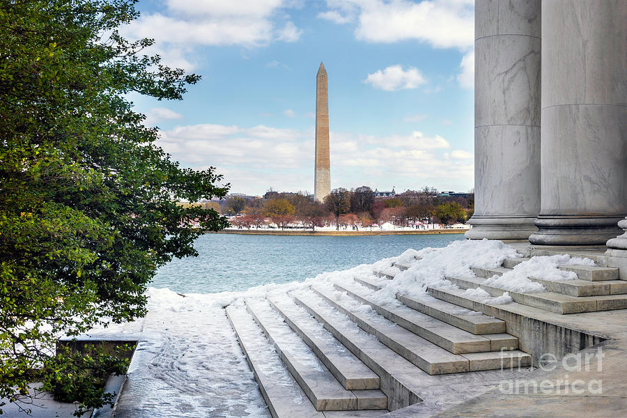 Steps of the Jefferson Winter in Springtime Photograph by Karen Jorstad