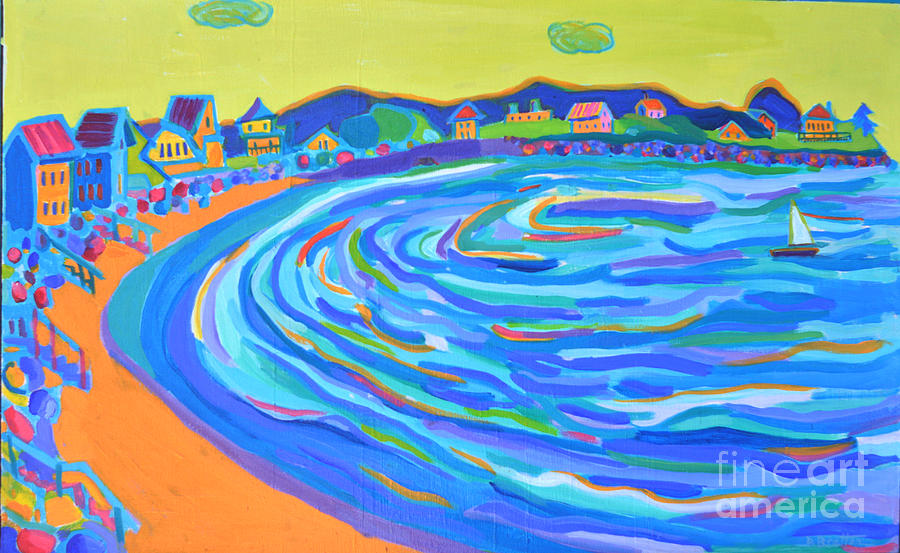 Steps to Plaice Cove Beach NH Painting by Debra Bretton Robinson
