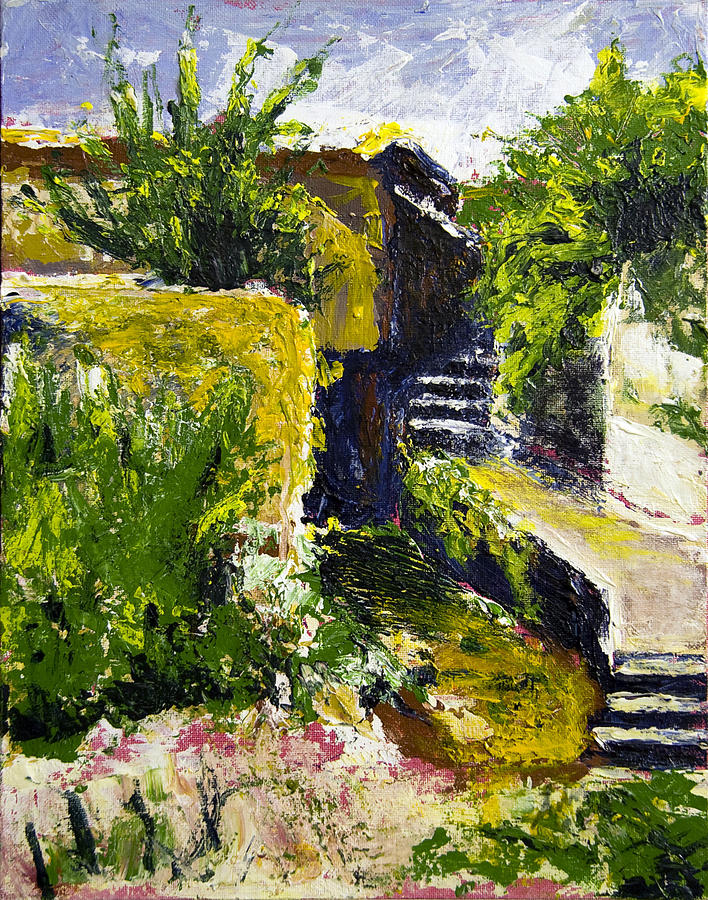 Steps Painting - Steps to San Martin by Robert Sako Steps Painting - Steps to San Martin by Robert Sako