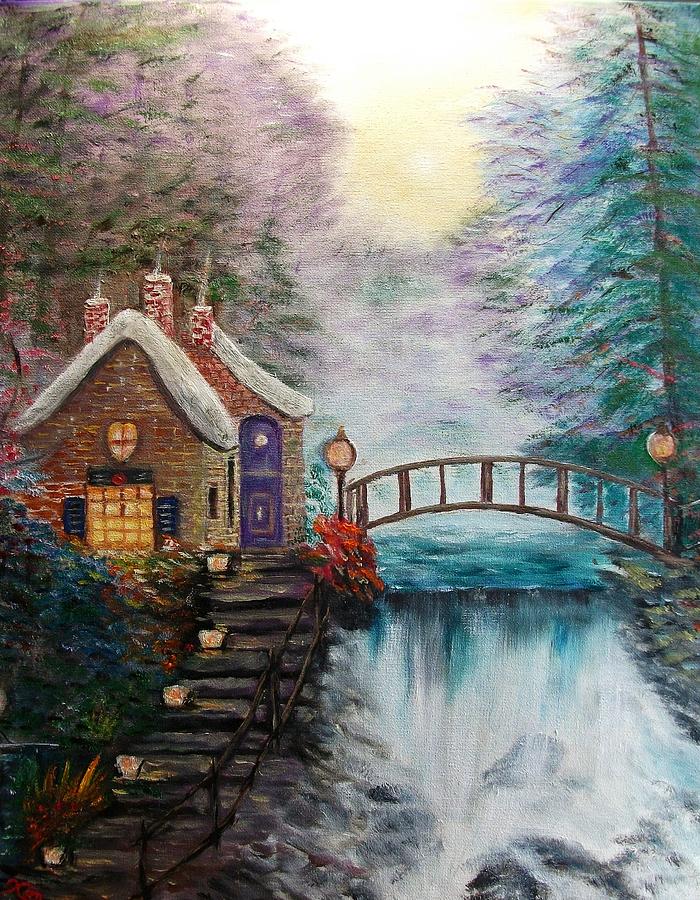 Bridge Painting - Steps to the Bridge by Kenneth LePoidevin