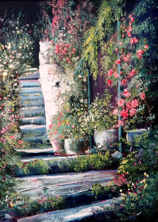 Steps to the Garden Painting by Sally Seago
