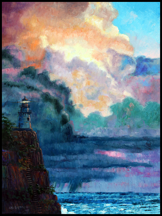 Steps To The Lighthouse Painting by John Lautermilch