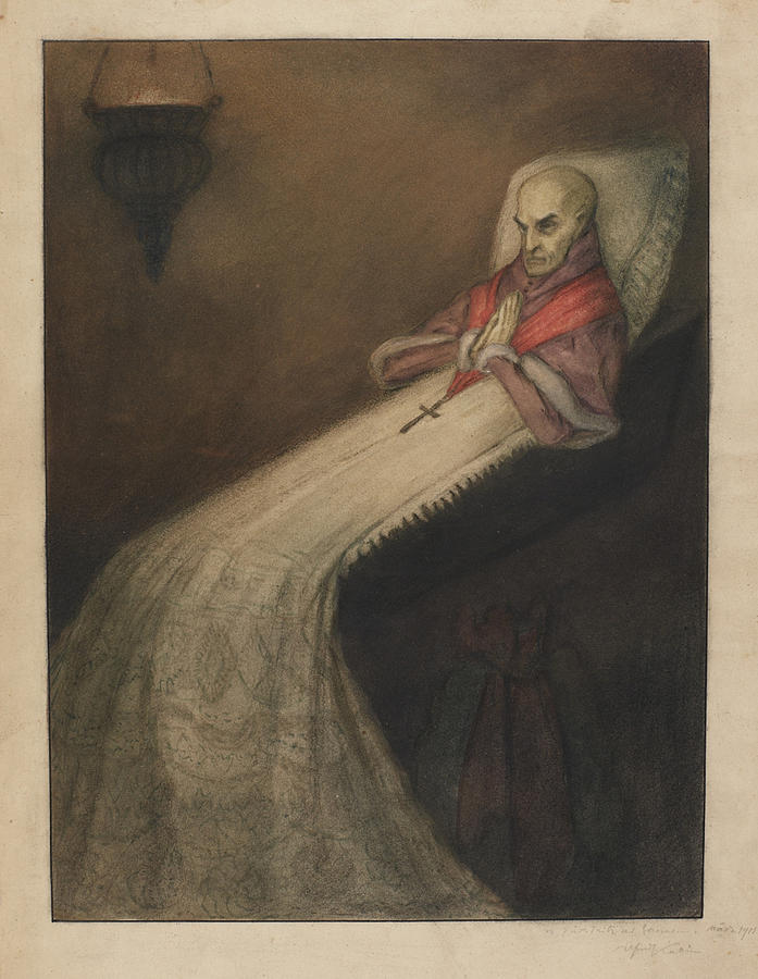 Sterbender Papst Painting by Alfred Kubin