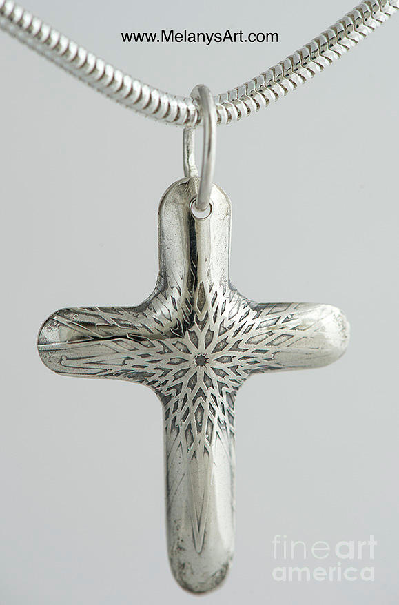Sterling Silver Cross Necklace Pendant by Melany Sarafis Sterling Silver Cross Necklace Pendant by Melany Sarafis