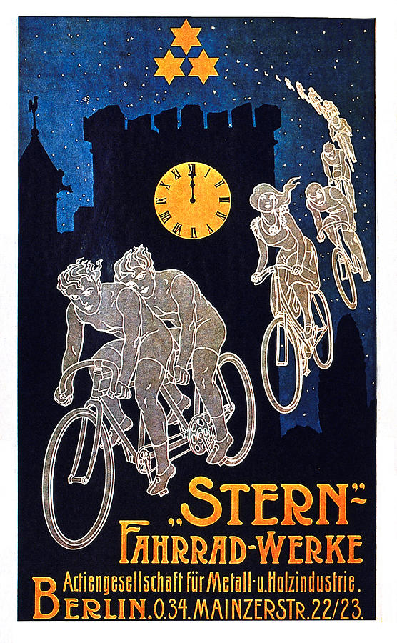Stern - Fahrrad-Werke - Berlin, Germany - Vintage Advertising Poster Mixed Media by Studio Grafiikka