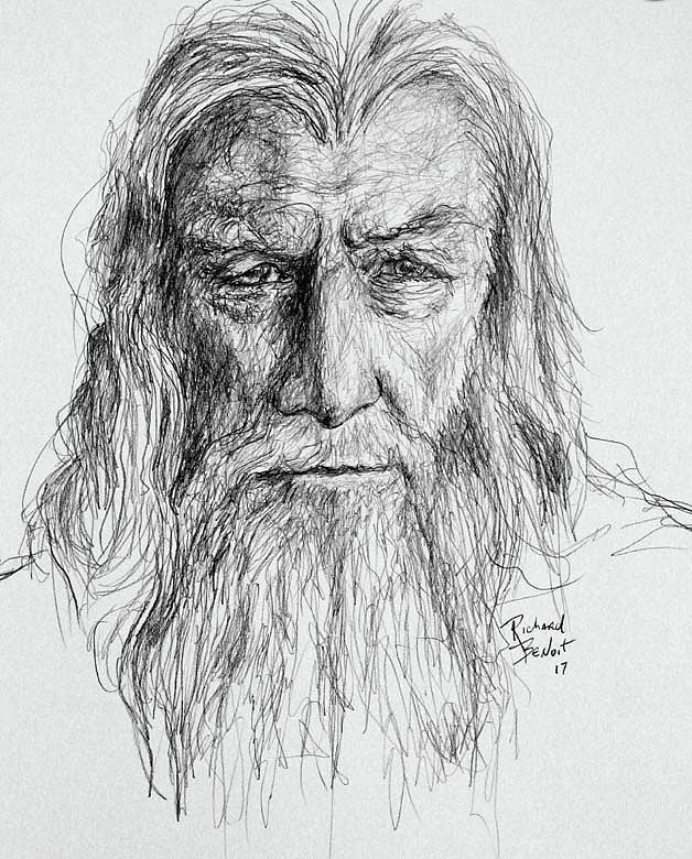 Stern Gandalf Drawing by Richard Benoit - Fine Art America