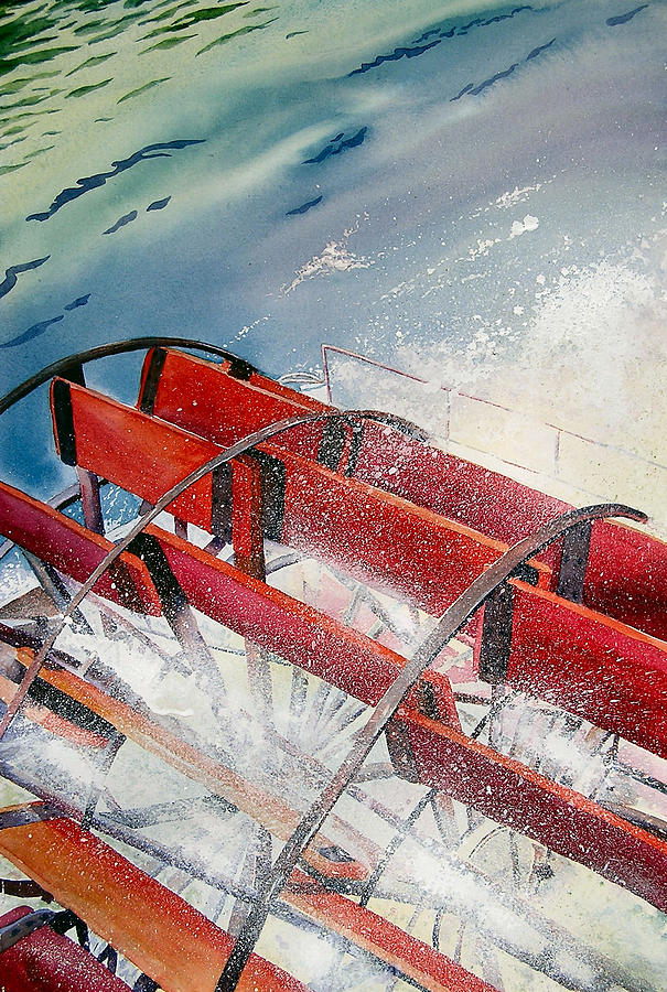 Sternwheeler Splash Painting by Karen Stark