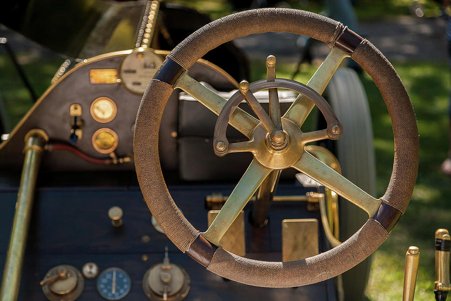 Steering Wheel 1909 Alco Black Beast Photograph by David Smith