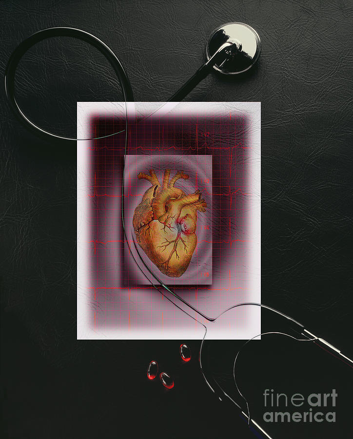 Stethoscope And Heart Photograph by George Mattei