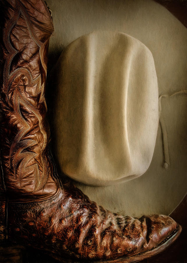 Stetson Hat and Cowboy Boot  Photograph by David and Carol Kelly